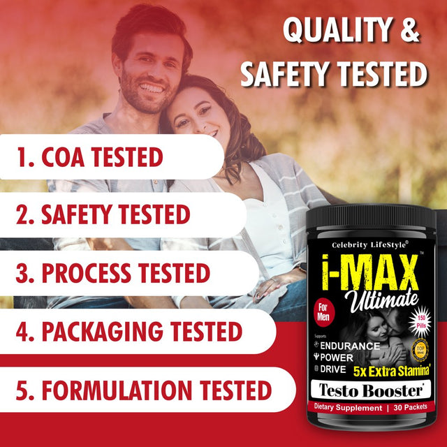 I-Maxx Ultimate Testosterone Supplement for Men, Libido Enhancing 150 Capsules by Celebrity Lifestyle