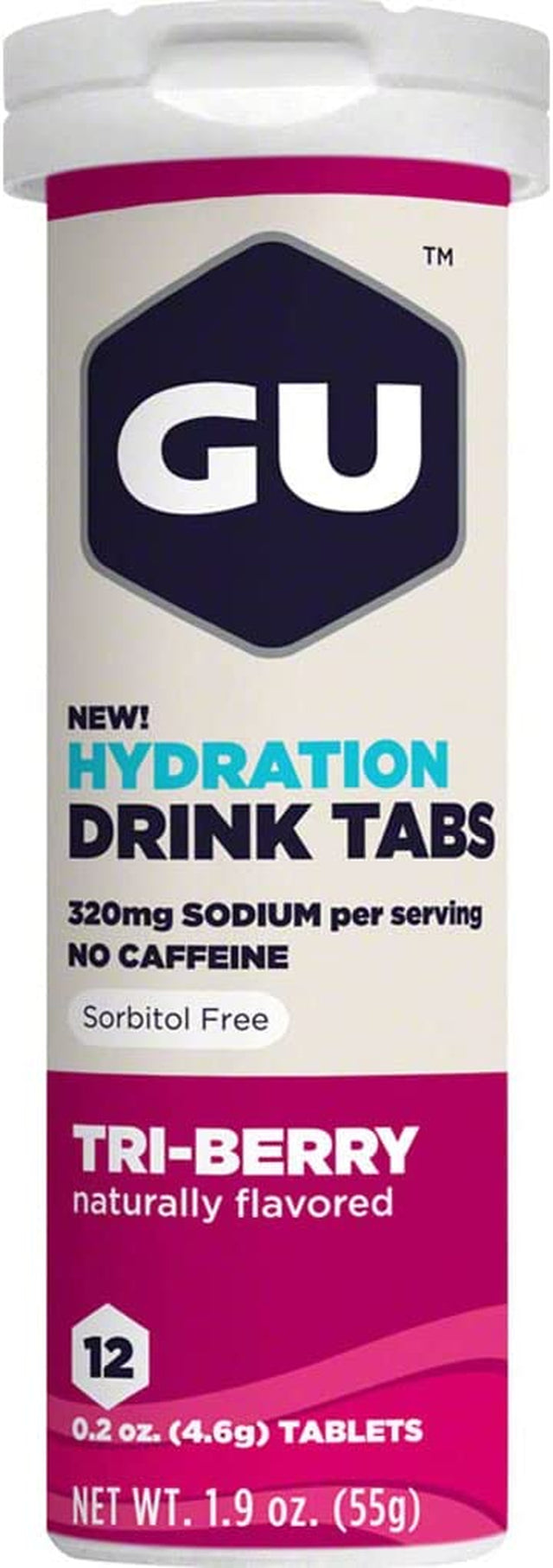 GU Hydration Drink Tabs - 8 Tube Pack Tri-Berry, 8Tubes/Box