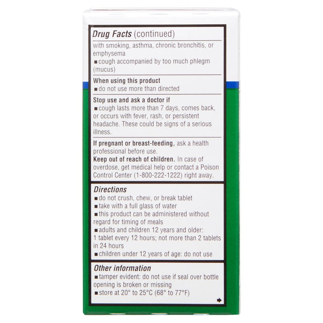 Equate Mucus Relief Max Strength, Cough Suppressant DM Tablets, 14 Count