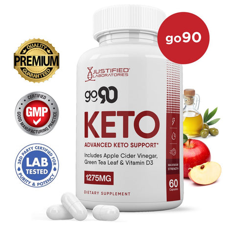 Go 90 Keto ACV Pills 1275Mg Dietary Supplement 60 Capsules