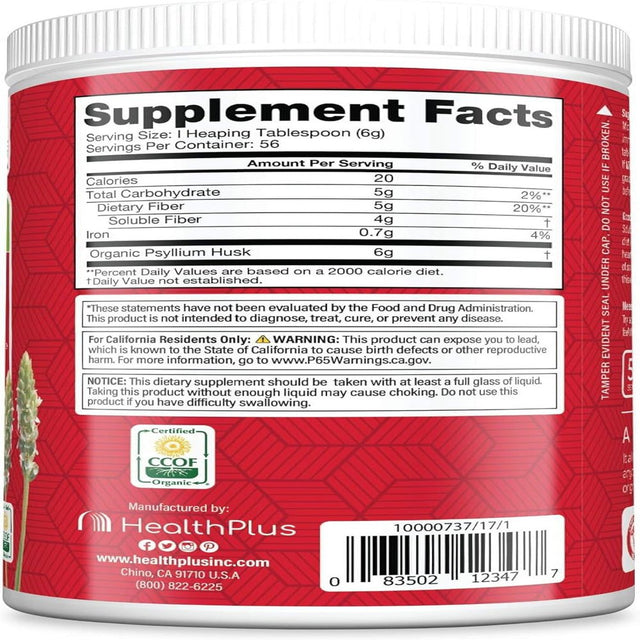 Health plus Organic Colon Cleanse Digestive Support, 12 Ounces, 56 Servings