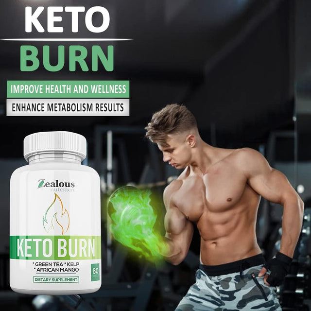 Keto Burn Diet Capsules + Apple Cider Vinegar - Max ACHV Advanced Energy Formula W/Green Tea, Ketones, Kelp - Blend to Support Metabolism, Boosts Ketosis and Enhances Focus, for Men and Women, 60 Cap