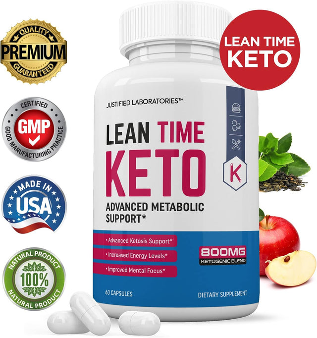 Lean Time Keto Pills Includes Apple Cider Vinegar Gobhb Exogenous Ketones Advanced Ketogenic Supplement Ketosis Support for Men Women 60 Capsules