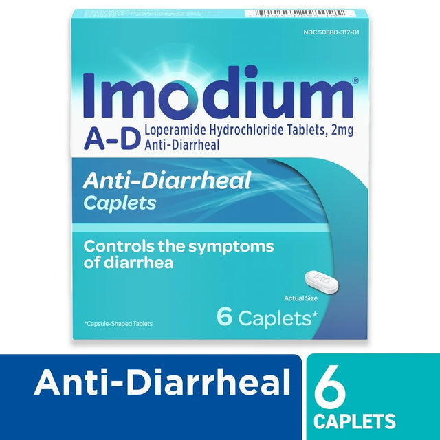 Imodium A-D Diarrhea Relief Caplets, Loperamide Hydrochloride, 6 Ct.