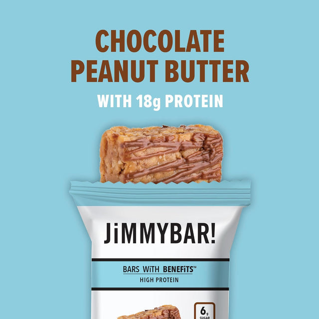 Jimmy! Protein Bar, Chocolate Peanut Butter, 12 Count - Energy Bar with 18G of Protein, Low Sugar, Gluten Free