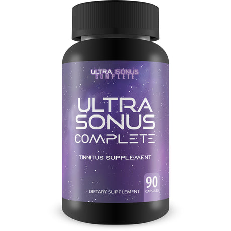 Ultra Sonus Complete Tinnitus Supplement - Garlic Turmeric Vitamin C Max Formula - Support Reduced Inflammation & Ear Ringing with This Natural Herbal Formula ( 90 Capsules )