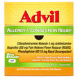 Advil Allergy and Congestion Relief Pain and Headache Reliever Ibuprofen, Coated Tablets, 50 Count