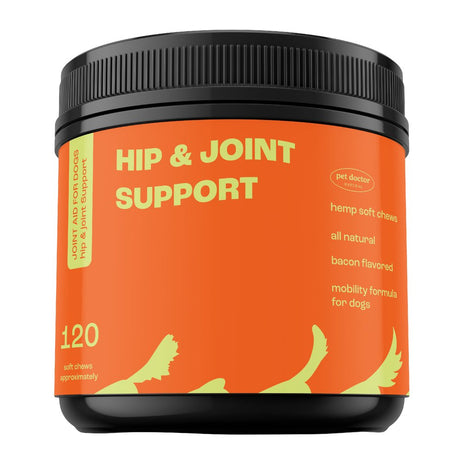 Hip& Joint Support Supplement for Dogs with Glucosamine, Chondroitin & MSM for Arthritis, Inflammation, Mobility Support -Made in USA-120 Chews