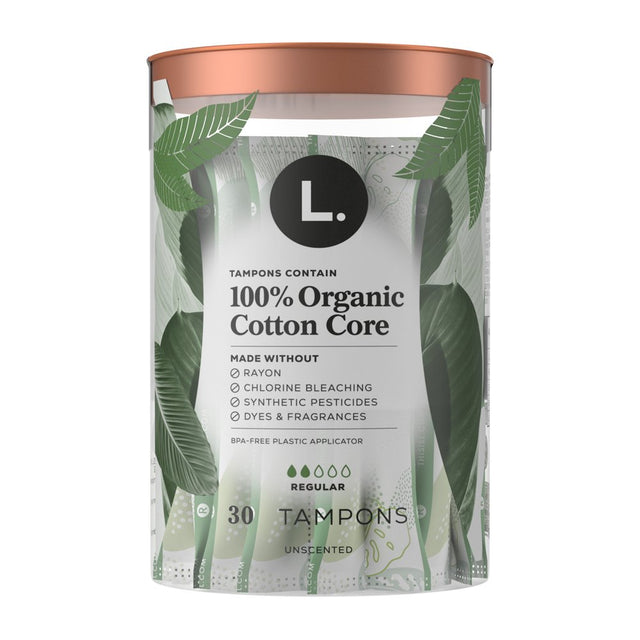 L. Organic Cotton Tampons - Regular Absorbency, 30 Ct
