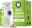 GLR-6 - Gut Lining Repair Supplement for Gut Health - Leaky Gut Repair with L-Glutamine, Slippery Elm, DGL Licorice Root, Marshmallow Root, Fenugreek - IBS, IBD, GERD - Vegan