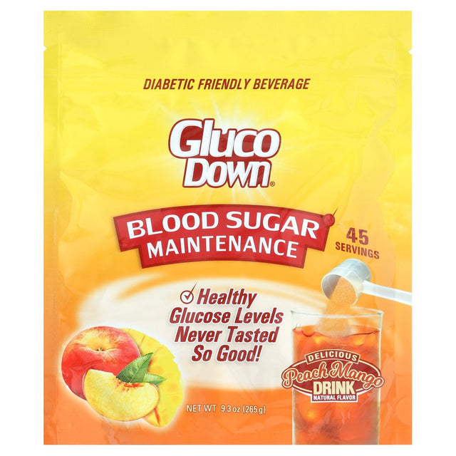 Glucodown, Maintains Healthy Blood Sugar, Delicious Peach Mango, 45-Servings.
