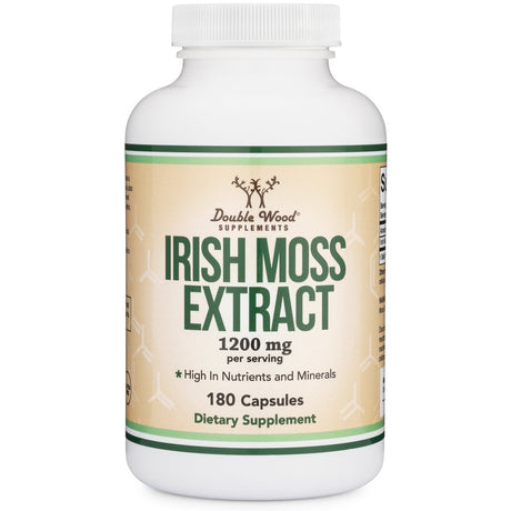 Irish Sea Moss Capsules, Ultra High Purity Potent Extract (180 Count, 1,200Mg per Serving) (From Wildcrafted and Raw Chondrus Crispus) by Double Wood Supplements