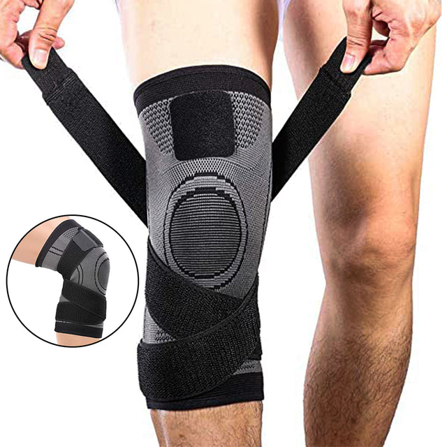 Huryfox 2 Pcs Compression Knee Sleeve for Joint Pain and Arthritis Relief, Breathable Knee Brace (1 Pair, Gray)
