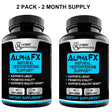 Alphafx Advanced Testosterone Booster Estrogen Blocker Supplement for Men - Libido Support with Tribulus Terrestris, Increased Energy, Stamina, Strength - 180 Capsules (2-Pack)