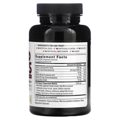 Force Factor Total Beets, Beetroot Superfood Formula, 90 Vegetable Capsules