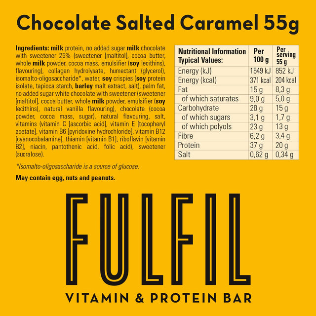 Fulfil Chocolate Salted Caramel Vitamin and Protein Bar, 825 G