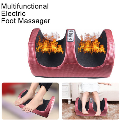 INTBASE Foot Massager with Heat,Chronic Nerve Pain Therapy Spa Gift Deep Kneading Rolling Massage for Leg Calf Ankle, Electric Shiatsu Foot Massager(Claret)