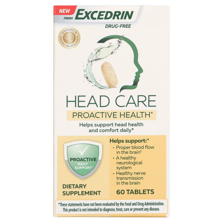 Head Care Proactive Health Dietary Supplement to Support Head Health and Comfort Daily - 60 Count