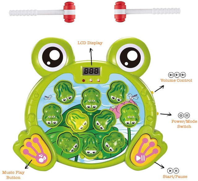 Gara Whack a Frog Game Pounding Toy with 2 Playing Modes - Educational Kids Toy for Toddler Game, Learning Preschool Toy for 3-Year Old Girls, Boys and Up