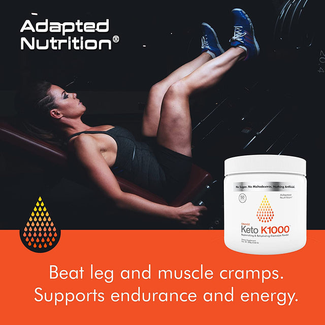 Hi-Lyte Keto K1000 Electrolyte Powder | Orange | Hydration Supplement Drink Mix | Boost Energy & Beat Leg Cramps | No Sugar, No Maltodextrin | 50 Servings