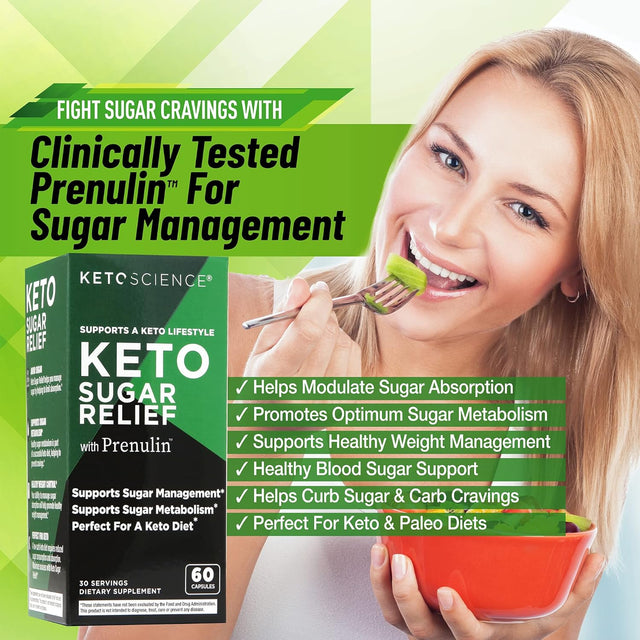 Keto Science Keto Sugar Relief, Supports Sugar Management, Promotes Sugar Metabolism, Perfect for Keto, 30 Servings, Green