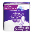 Always Discreet Incontinence Pads, Heavy Absorbency, Long, 39 Ct