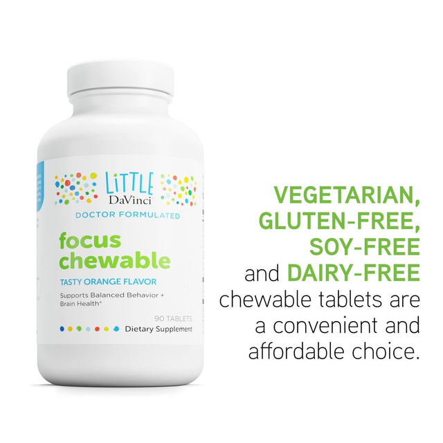 Focus Chewable, Tasty Orange , 90 Tablets, Little Davinci