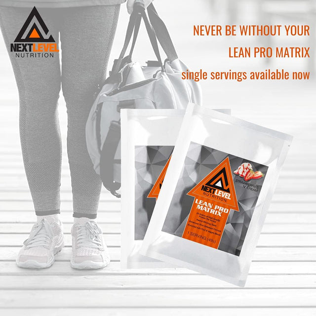 Lean Pro Matrix Protein Travel Packs by Next Level Nutrition | Strawberries and Cream | 7 Day Supply Single Servings