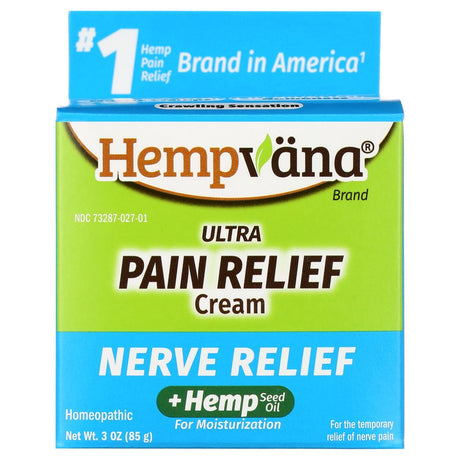 Hempvana Ultra-Strength Nerve Relief Cream, Homeopathic, Fast-Acting for Irritated Nerves