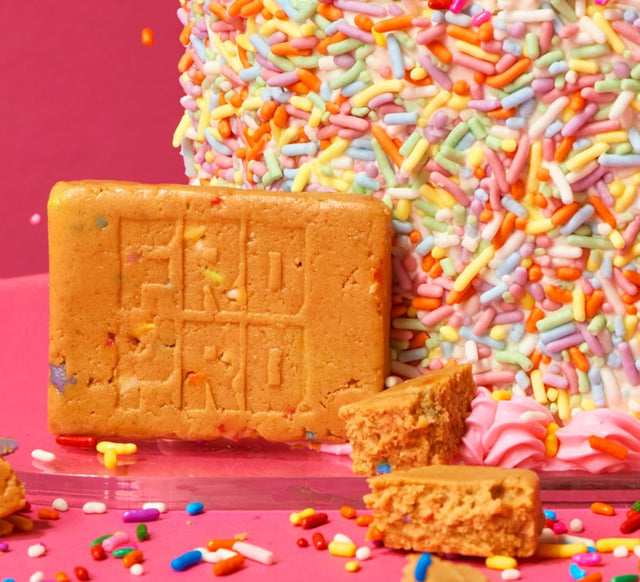 FROPRO Plant Protein Snack Bars - Plant Based Protein Bars, All-Natural, Gluten, Dairy, & Soy Free, High Protein Bars with Low Calories | Birthday Cake, 12 Pack