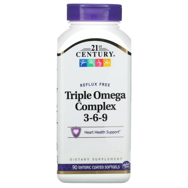 21St Century, Triple Omega Complex 3-6-9, 90 Enteric Coated Softgels