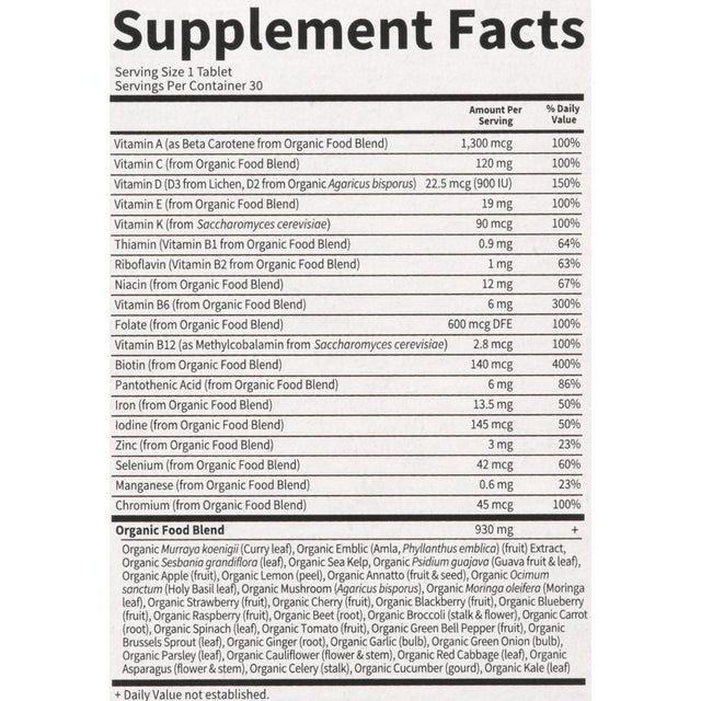 Garden of Life Mykind Organics Prenatal Multivitamin - Once Daily for Pregnant & Lactating Women - 30Ct