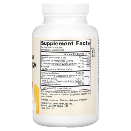 Jarrow Formulas Glucosamine + Chondroitin + MSM, 240 Capsules
