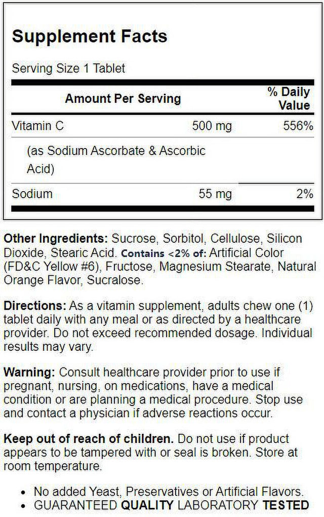 21St Century Chewable C - Orange 500 Mg 110 Tabs