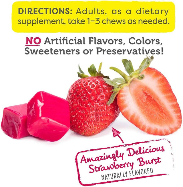 Healthy Delights Naturals Power Beets Soft Chews, Delicious Strawberry Burst, Concentrated Superfood Supplement, Supports Circulation, Natural Energy & Stamina, 30 Count