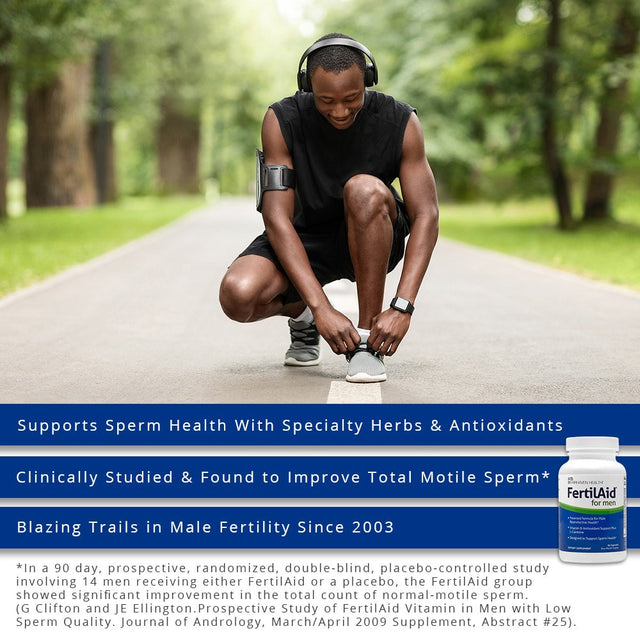 Fertilaid for Men, Male Fertility Supplement and Multivitamin for Sperm Count, Motility and Morphology, 90 Veg Capsules, 1 Month Supply