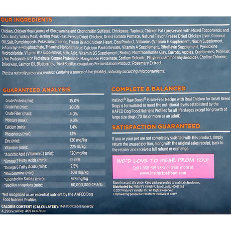 Instinct Raw Boost Small Breed Grain-Free Recipe with Real Chicken Natural Dry Dog Food by Nature'S Variety, 10 Lb. Bag