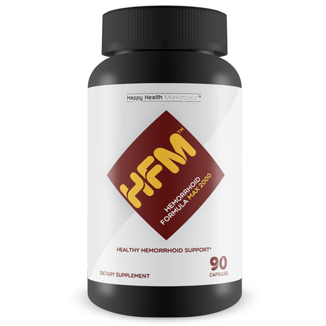 HFM Hemorrhoid Formula Max 2000 - Natural Hemorrhoid Support Supplement - Help Improve Circulation and Reduce Swelling for Discomfort Relief - Support Colon Health & Strain-Free Bowel Movements