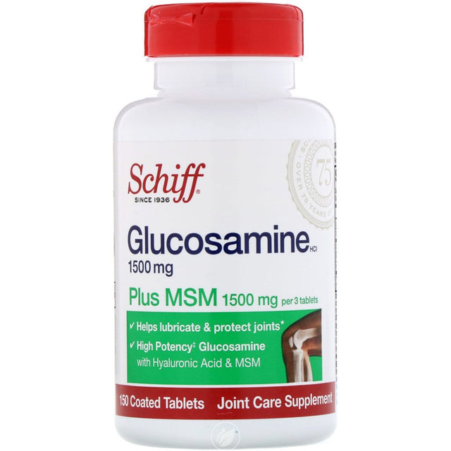 Glucosamine Msm 150 Coated Tablets by Schiff/Bio Foods, Pack of 2