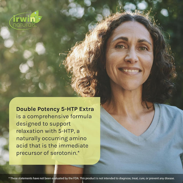 Irwin Naturals Double Potency 5-HTP Extra - 60 Liquid Soft-Gels, Pack of 2 - for Relaxation & Serotonin Production - 60 Total Servings