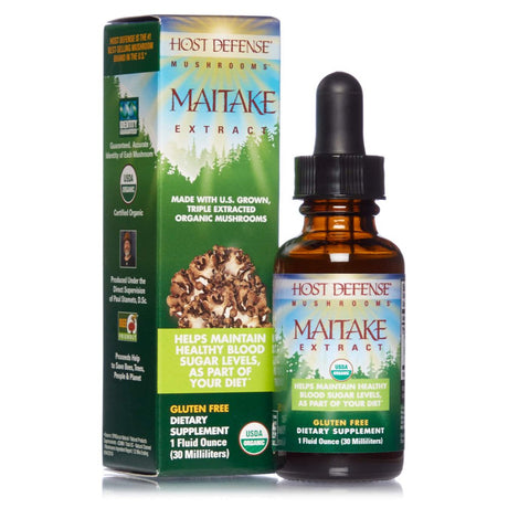 Host Defense, Maitake Extract, Mushroom Supplement, Plain, 1 Fl Oz