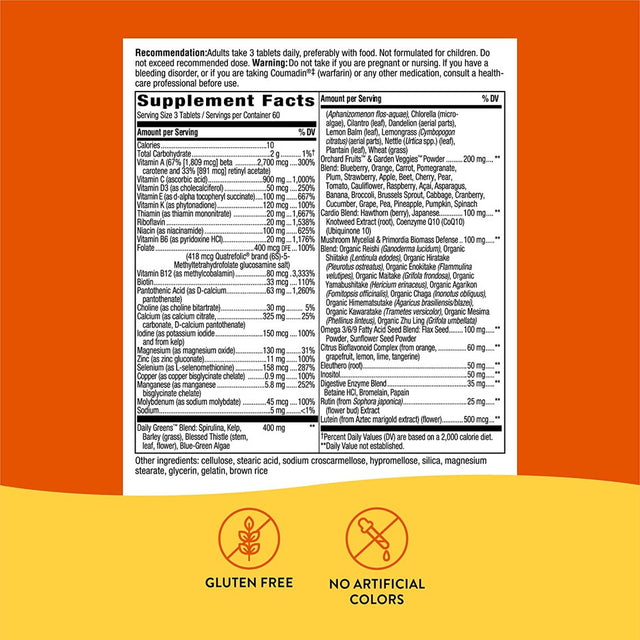 Nature'S Way Alive! Max3 Potency Multivitamin, High Potency B-Vitamins, No Iron, 180 Tablets