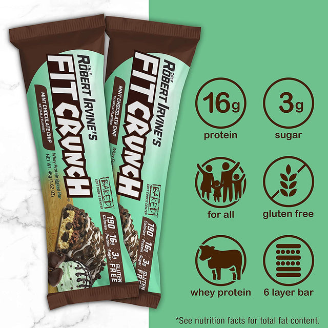 FITCRUNCH Protein Bars, Snack Size Variety Pack, Gluten Free 18 Pack