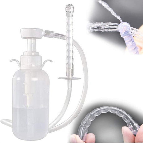 Jiarui 300Ml/10.1Oz Vaginal Cleaner Anal Douche for Women 3 Nozzle Tips Reusable Manual Pressure Enemas