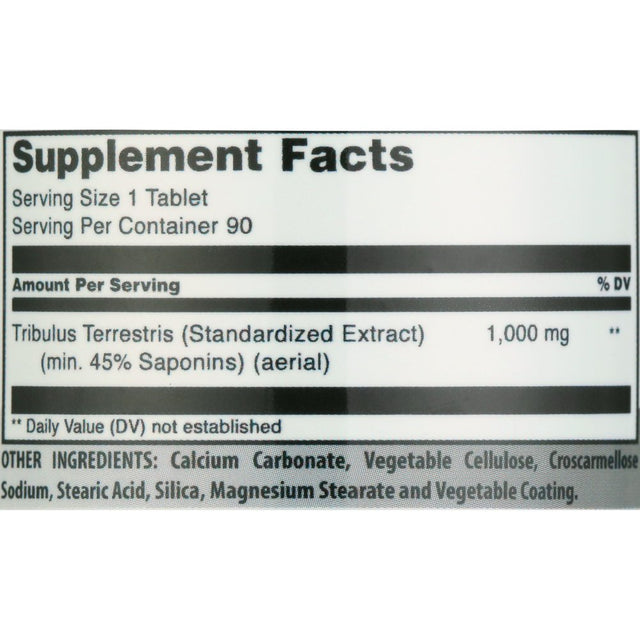 Amazing Formulas Tribulus Dietary Supplement - 1000MG - 90 Tablets per Bottle - Standardized to Contain Min. 45% Saponins - Supports Lean Muscle Mass, Promotes Cardiovascular Health,