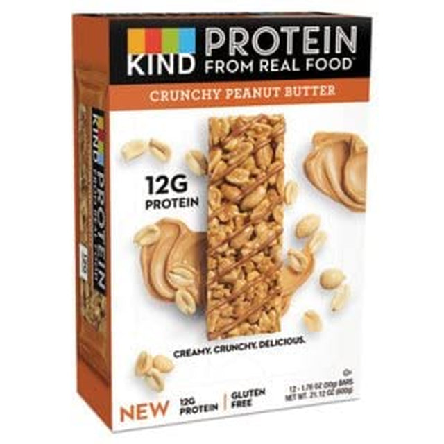 Kind Protein from Real Food Crunchy Peanut Butter Bar, 1.76 Ounce - 12 per Case