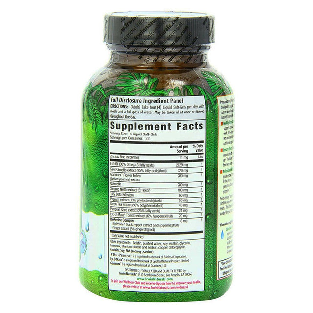 Irwin Naturals Prosta-Strong, Supports Prostate Health - 90 Ct + Pill Case