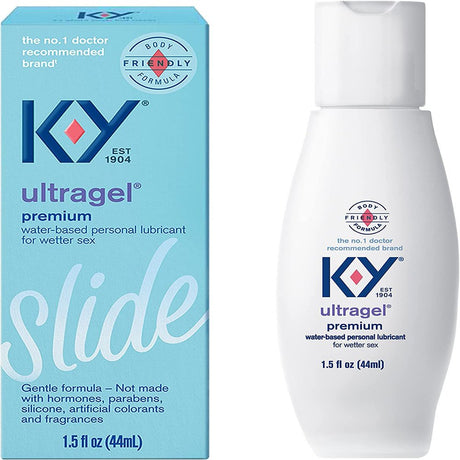 K-Y Ultragel Lube, Personal Lubricant, NEW Water-Based Formula, Safe for Anal Sex, Safe to Use with Latex Condoms, for Men, Women and Couples, Body Friendly 1.5 FL OZ