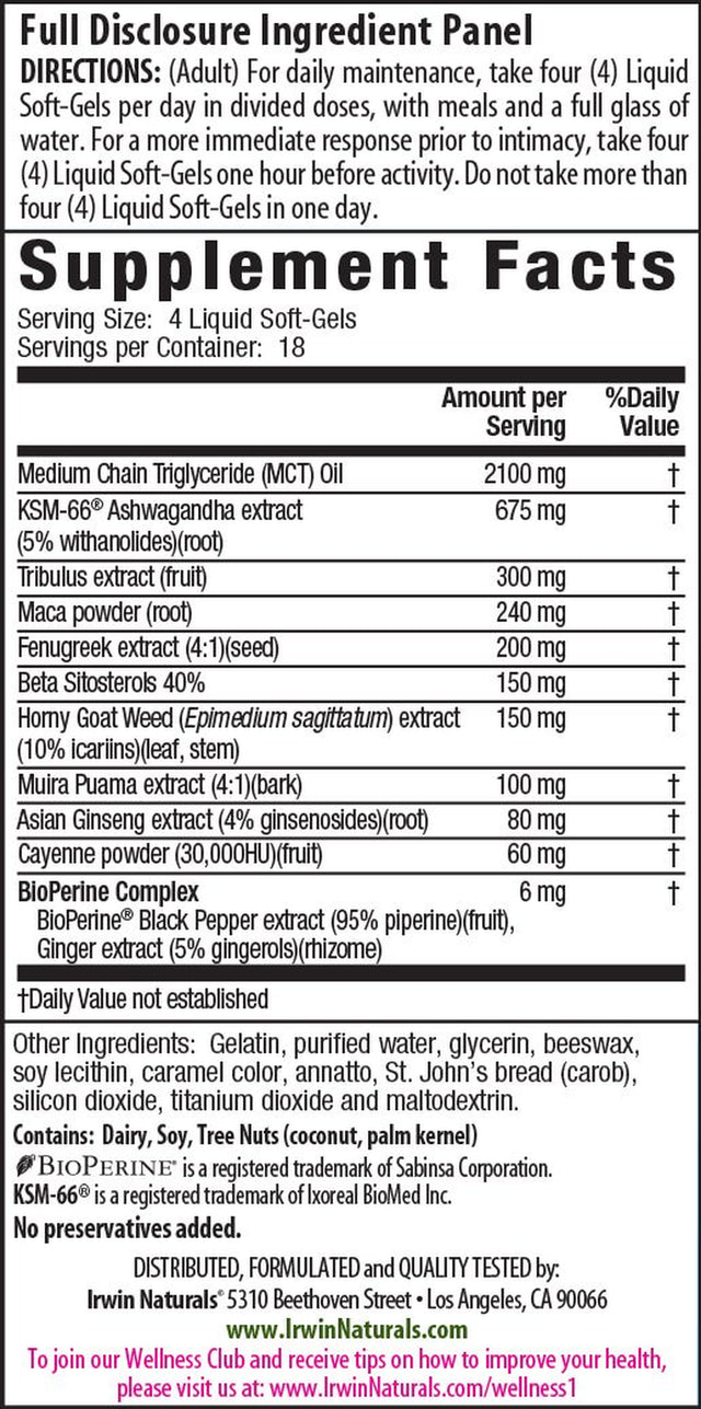 Irwin Naturals Steel-Libido Peak Testosterone, 75CT with Pill Case