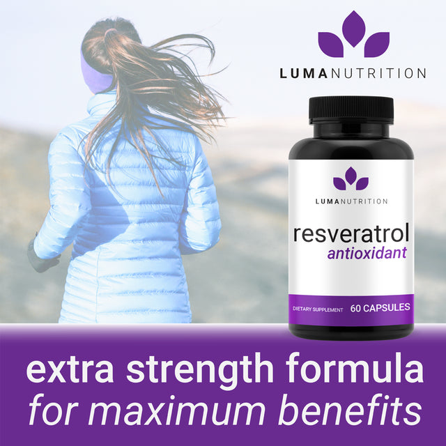 High Purity Resveratrol Capsules - 98% Trans-Resveratrol - Resveratrol Supplement - Antioxidant - Luma Nutrition